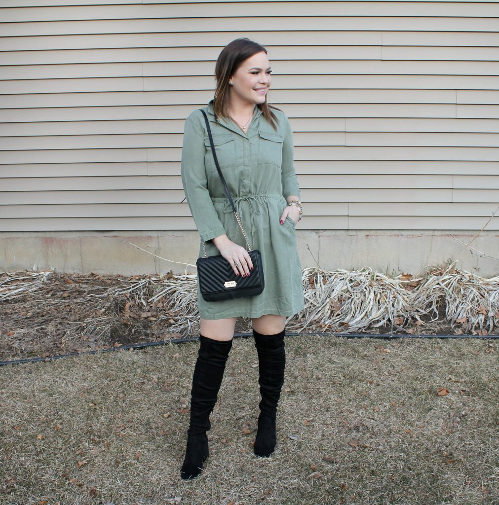 olive chambray dress