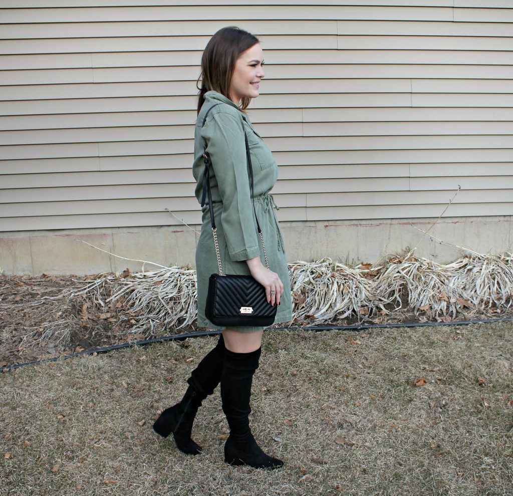 olive chambray dress