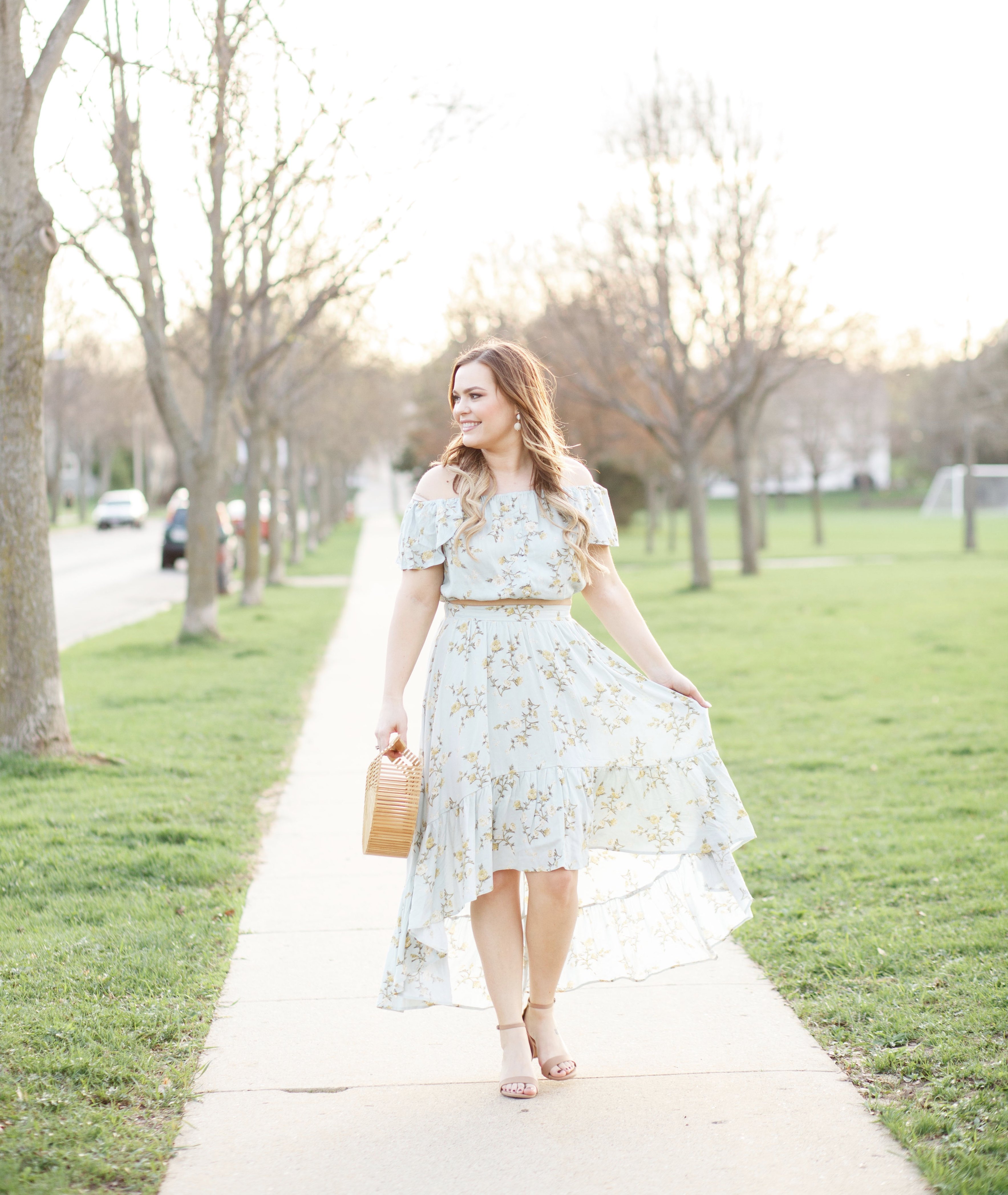 Two piece floral clearance dress