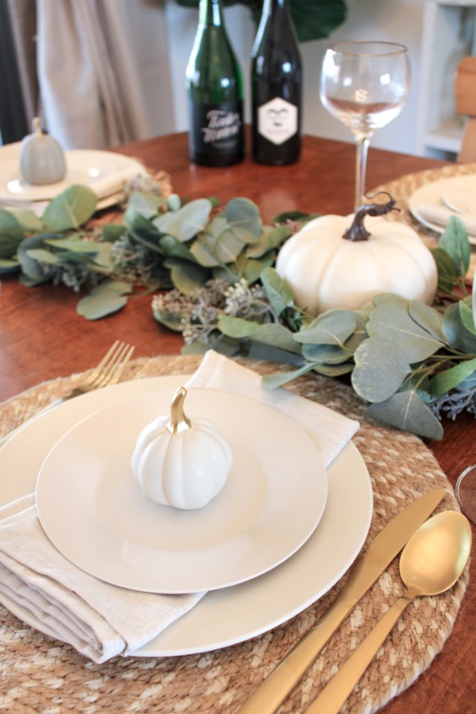 Neutral Thanksgiving Table Setting - Kelsie Kristine