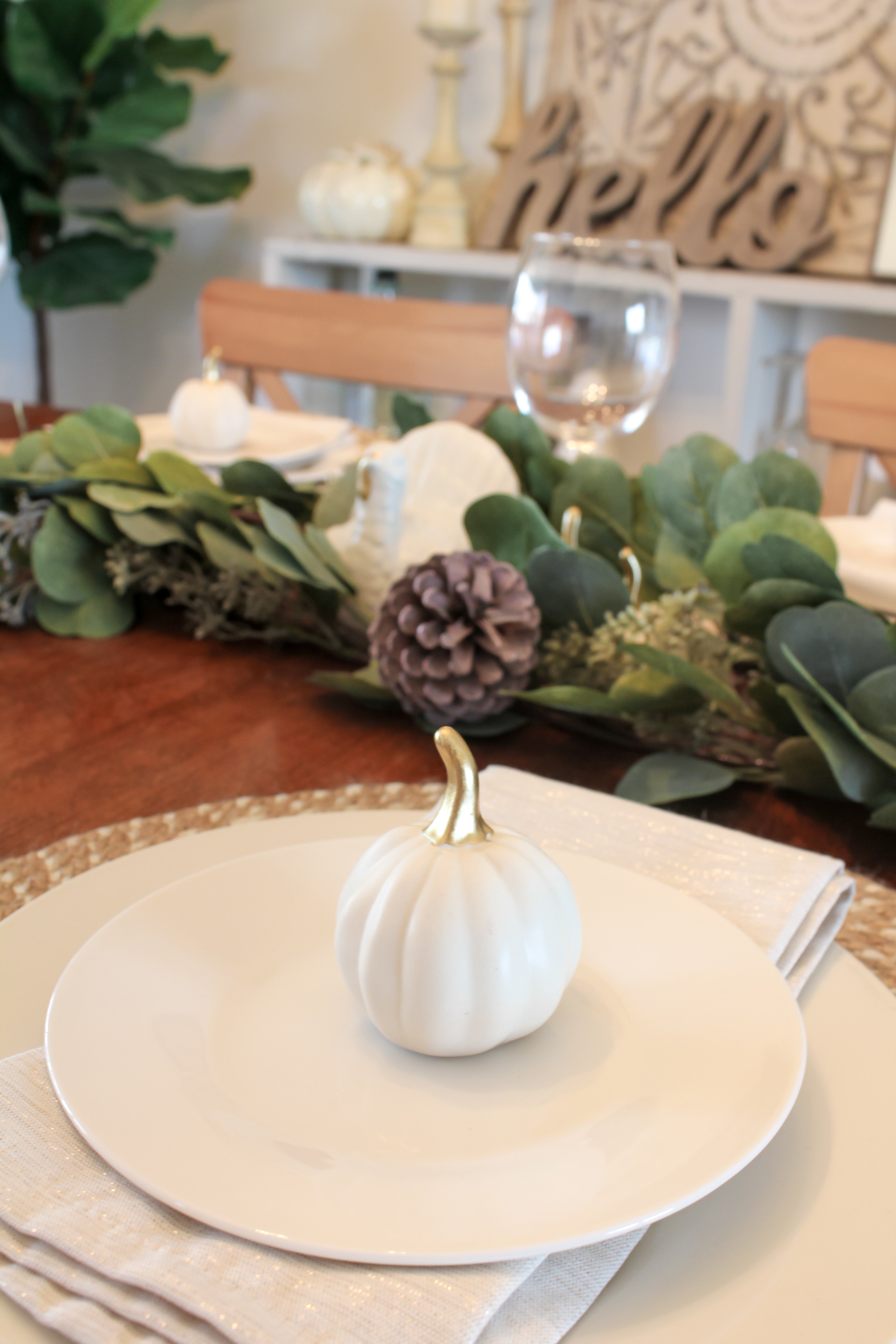 Neutral Thanksgiving Table Setting - Kelsie Kristine