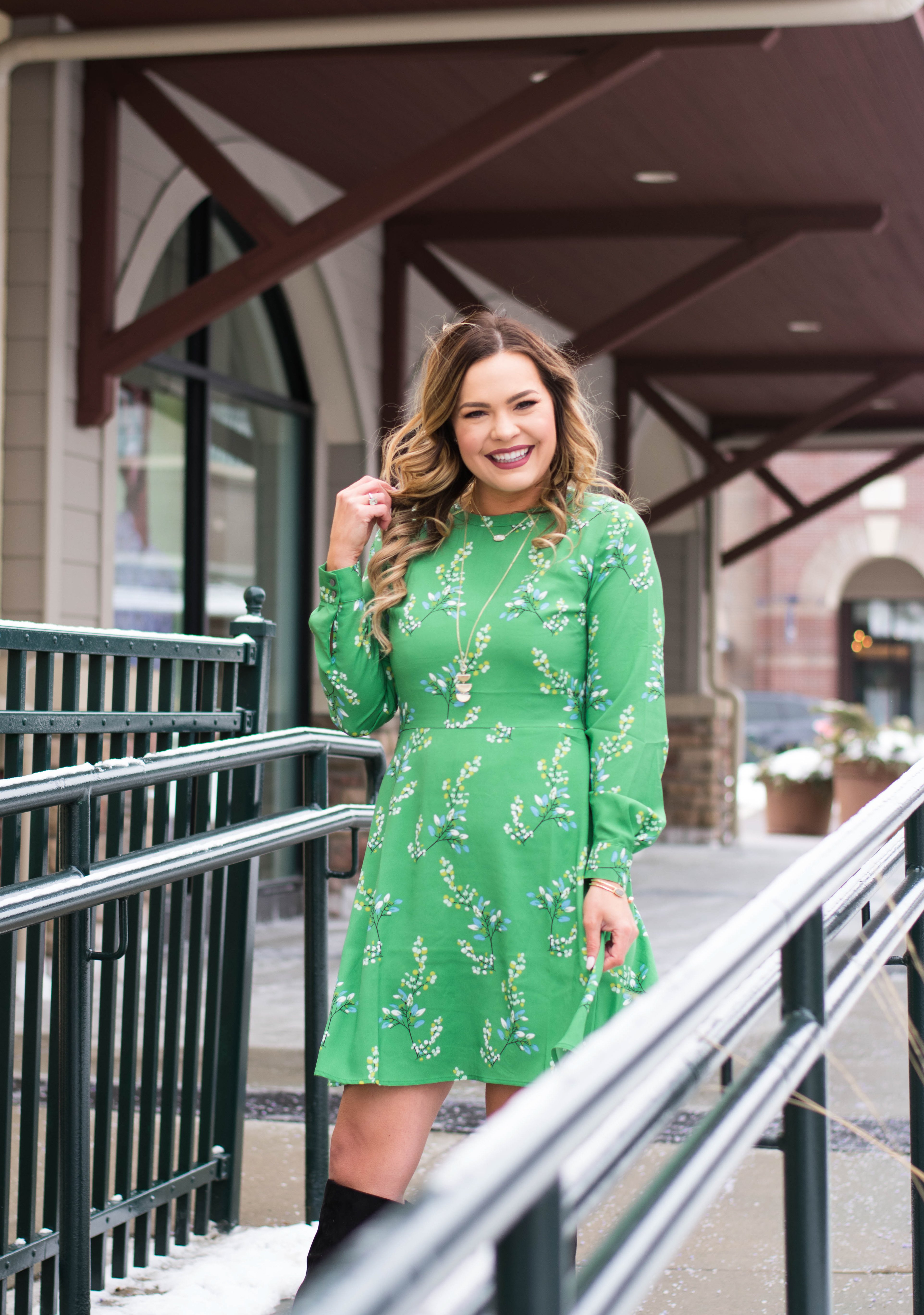 Loft green hotsell floral dress