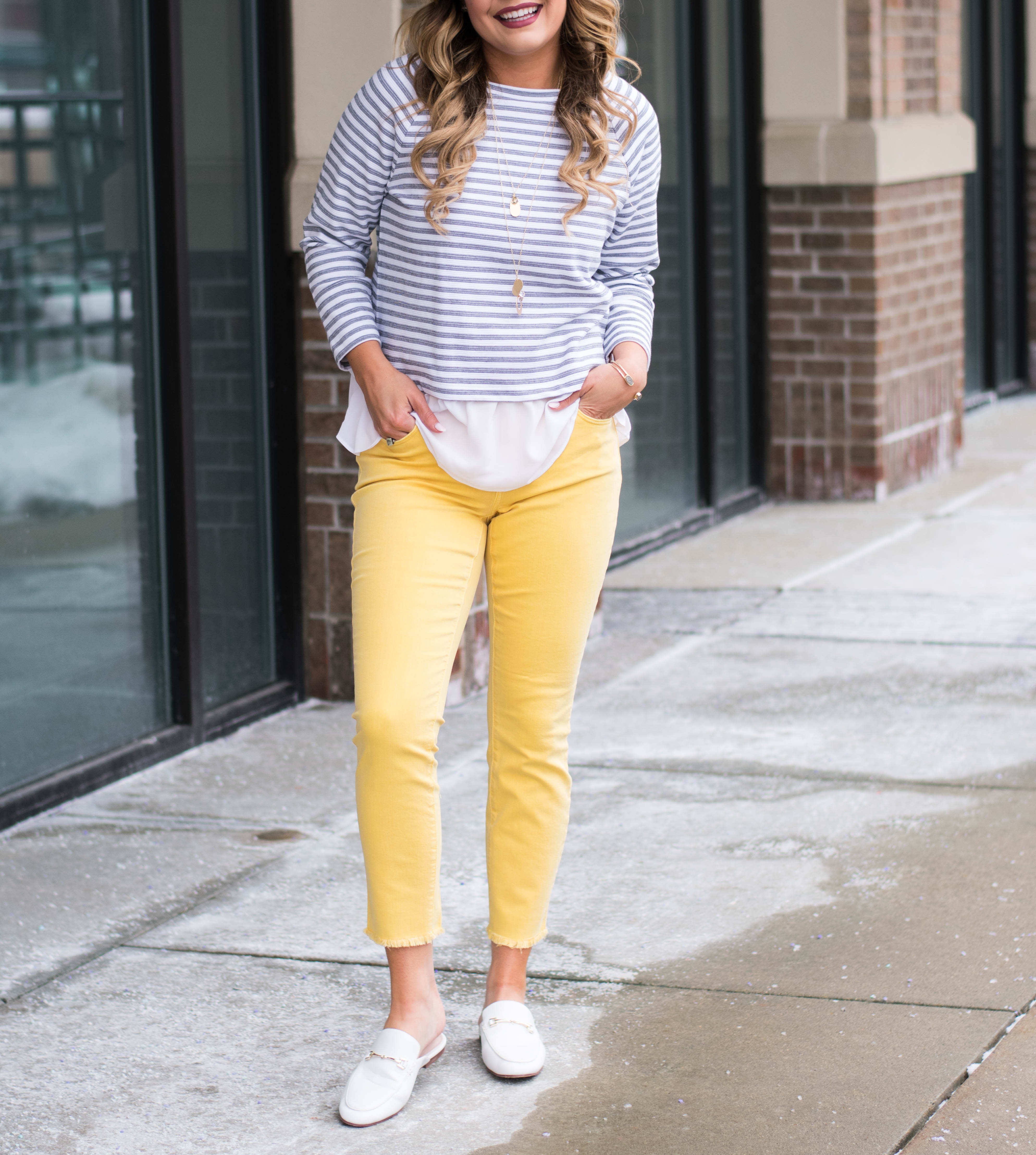 loft yellow jeans