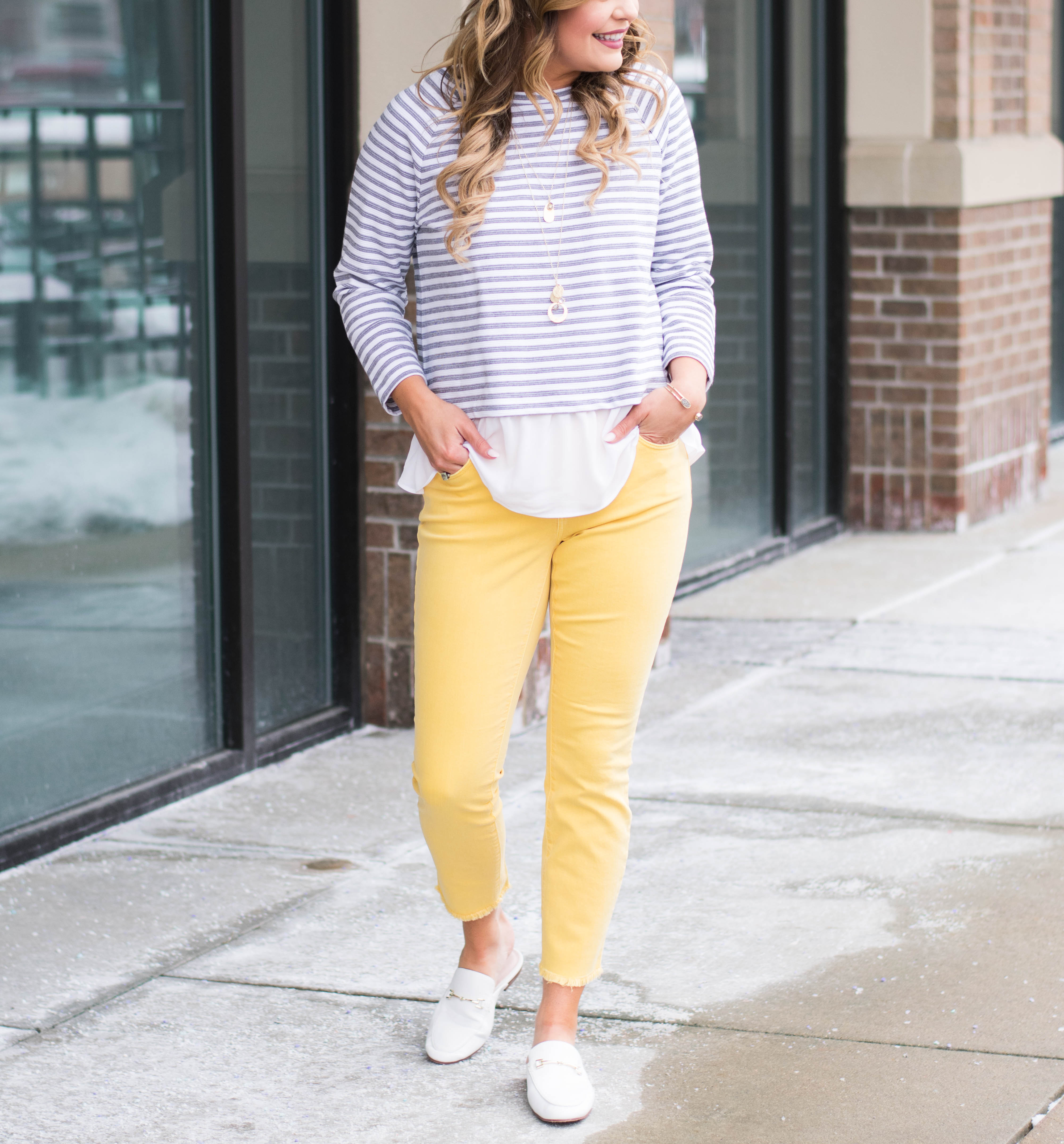 Loft cheap striped pants