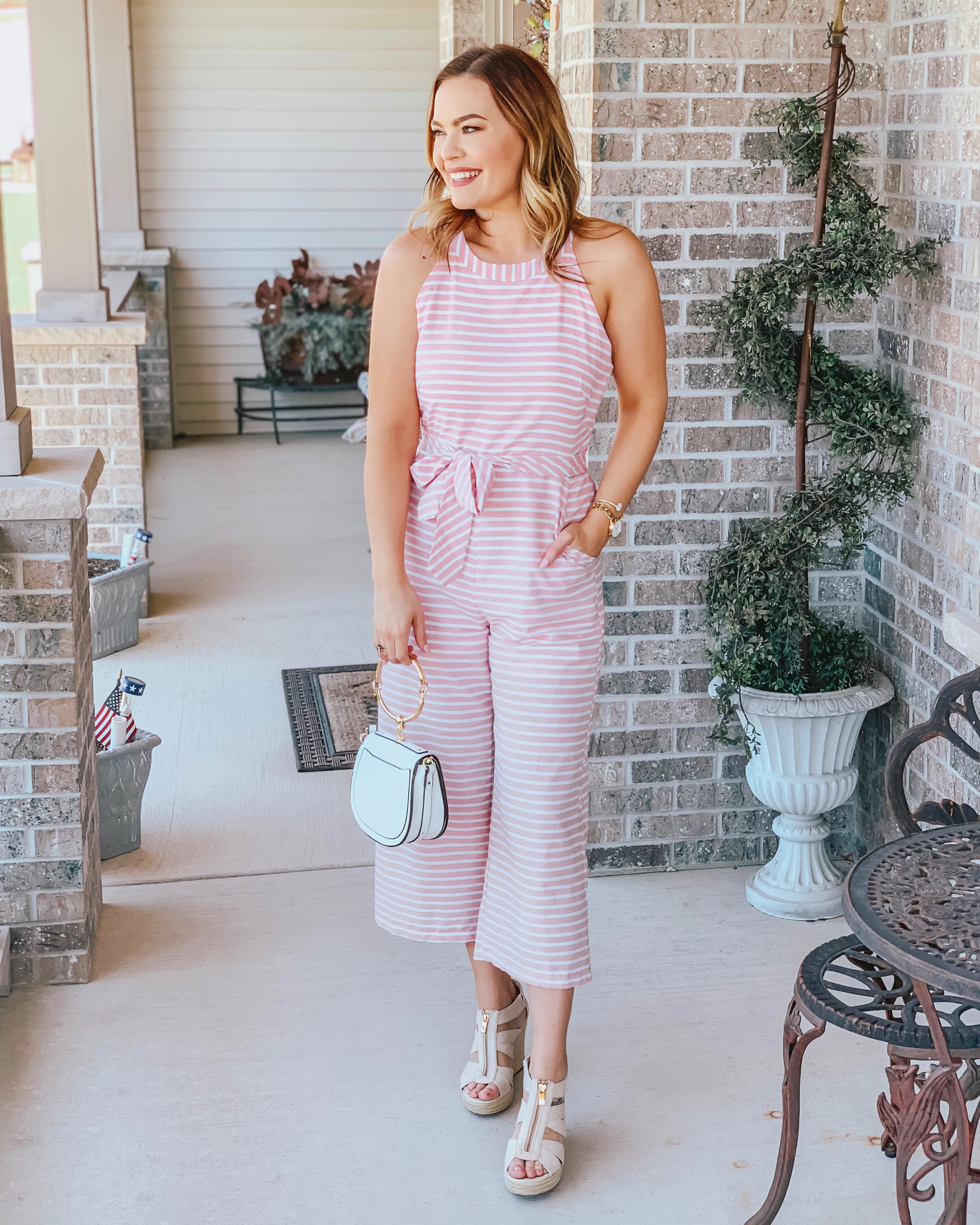 Striped jumpsuit cheap dress