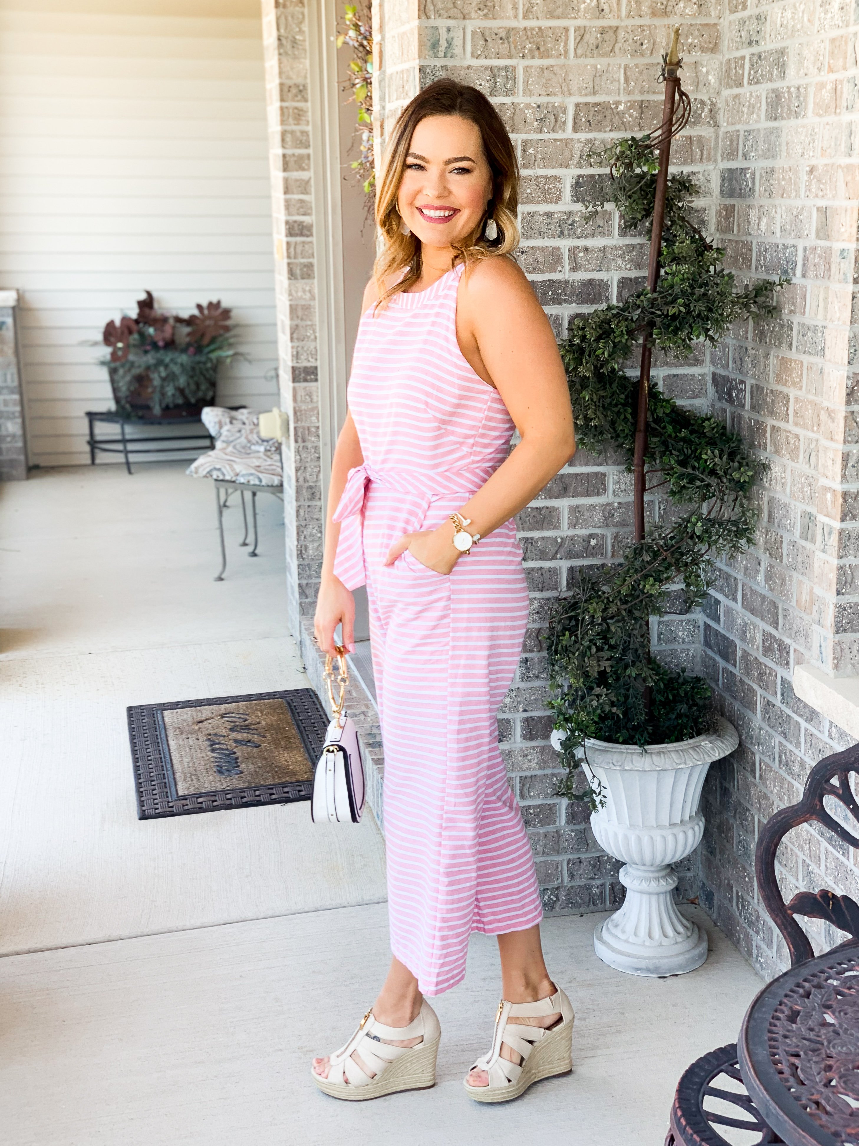 Affordable Striped Jumpsuit - Kelsie Kristine