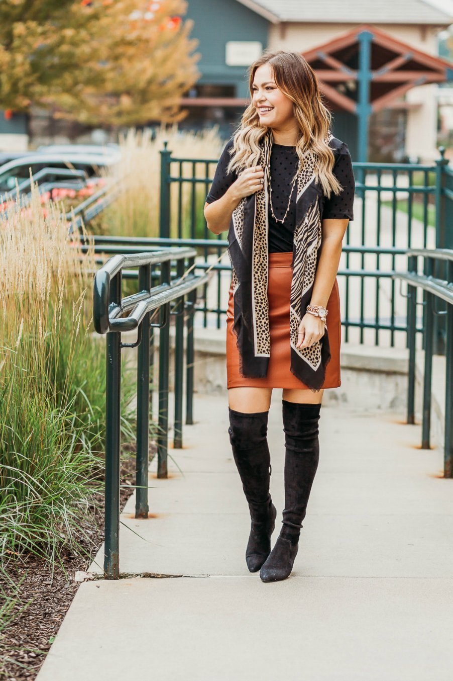This Fall Faux Leather Skirt Outfit Is Perfect for Work - Brunette from  Wall Street