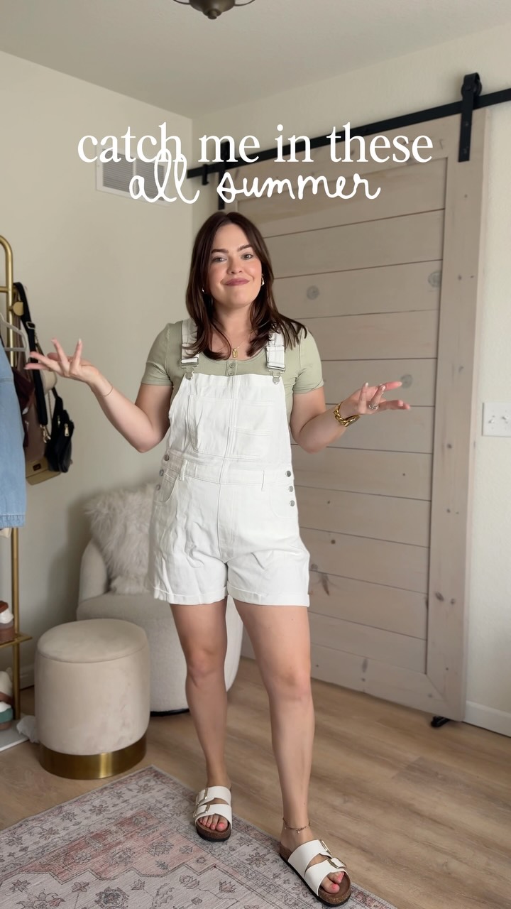 Ultimate mom shortalls // I wanted the cream but they were sold out so I went with the white &